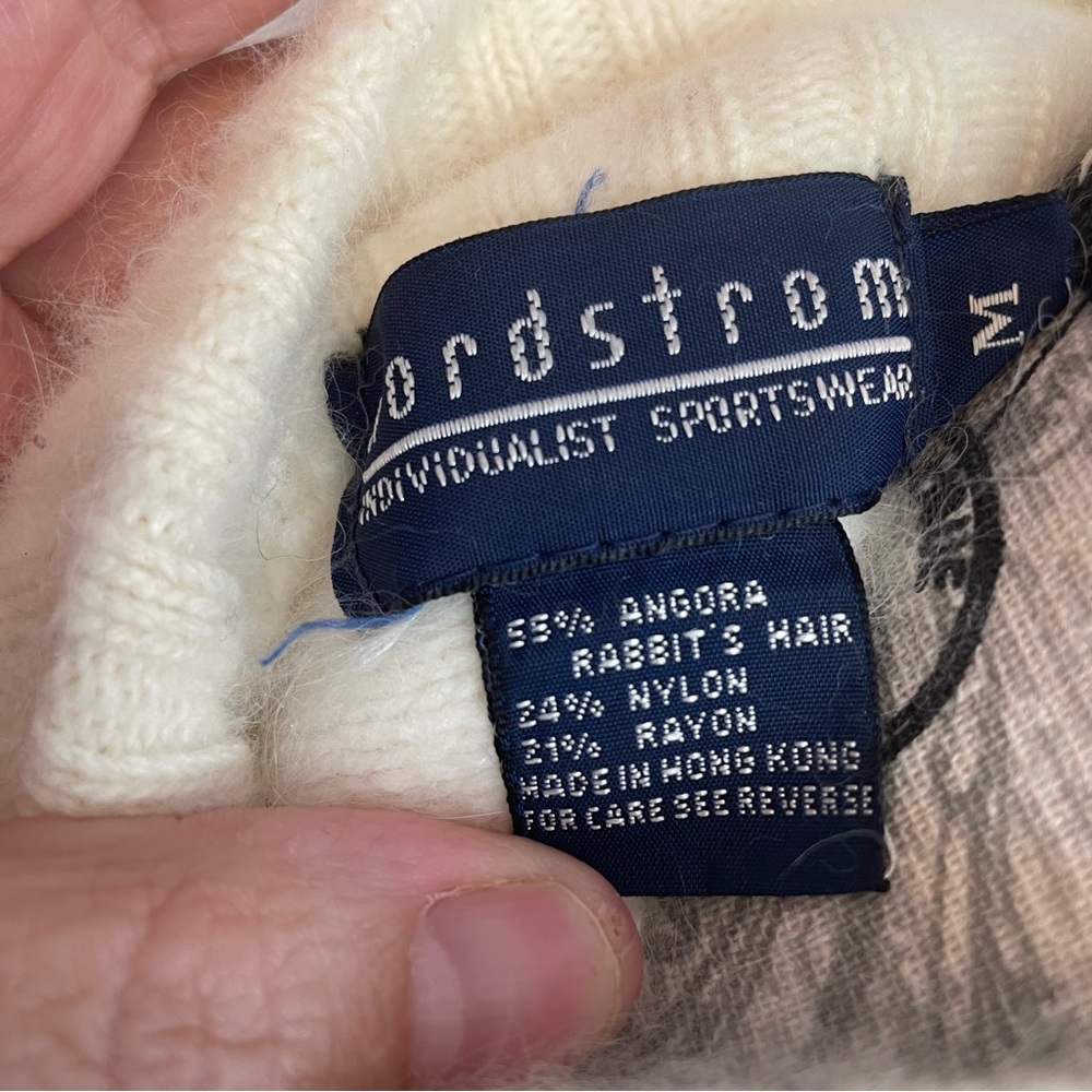 Nordstrom Cream Turtleneck Sweater with bows - Picture 4 of 4